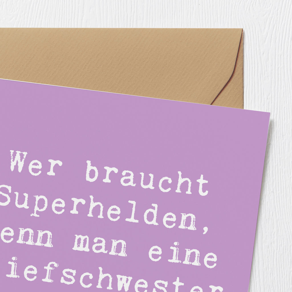 Deluxe Karte Spruch Stiefschwester Heldin Karte, Grußkarte, Klappkarte, Einladungskarte, Glückwunschkarte, Hochzeitskarte, Geburtstagskarte, Hochwertige Grußkarte, Hochwertige Klappkarte, Familie, Vatertag, Muttertag, Bruder, Schwester, Mama, Papa, Oma, Opa