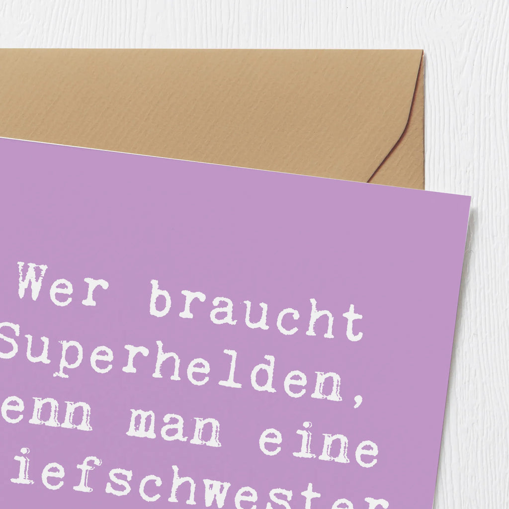 Deluxe Karte Spruch Stiefschwester Heldin Karte, Grußkarte, Klappkarte, Einladungskarte, Glückwunschkarte, Hochzeitskarte, Geburtstagskarte, Hochwertige Grußkarte, Hochwertige Klappkarte, Familie, Vatertag, Muttertag, Bruder, Schwester, Mama, Papa, Oma, Opa