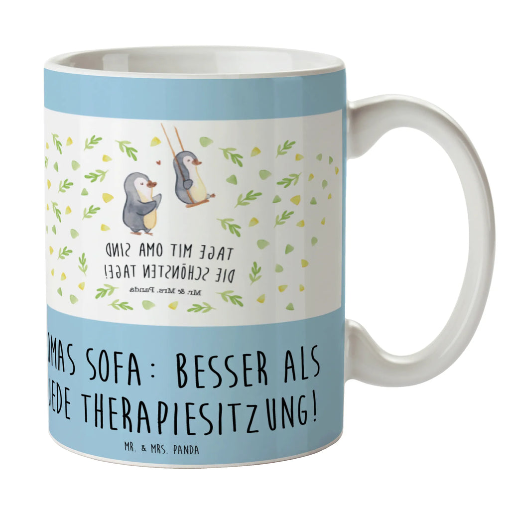 Tasse Omas Sofa: besser als jede Therapiesitzung! Tasse, Kaffeetasse, Teetasse, Becher, Kaffeebecher, Teebecher, Keramiktasse, Porzellantasse, Büro Tasse, Geschenk Tasse, Tasse Sprüche, Tasse Motive, Kaffeetassen, Tasse bedrucken, Designer Tasse, Cappuccino Tassen, Schöne Teetassen, Familie, Vatertag, Muttertag, Bruder, Schwester, Mama, Papa, Oma, Opa