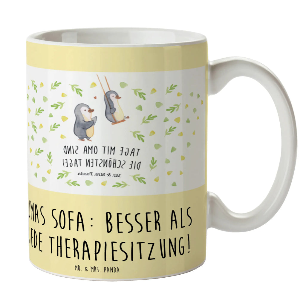 Tasse Omas Sofa: besser als jede Therapiesitzung! Tasse, Kaffeetasse, Teetasse, Becher, Kaffeebecher, Teebecher, Keramiktasse, Porzellantasse, Büro Tasse, Geschenk Tasse, Tasse Sprüche, Tasse Motive, Kaffeetassen, Tasse bedrucken, Designer Tasse, Cappuccino Tassen, Schöne Teetassen, Familie, Vatertag, Muttertag, Bruder, Schwester, Mama, Papa, Oma, Opa