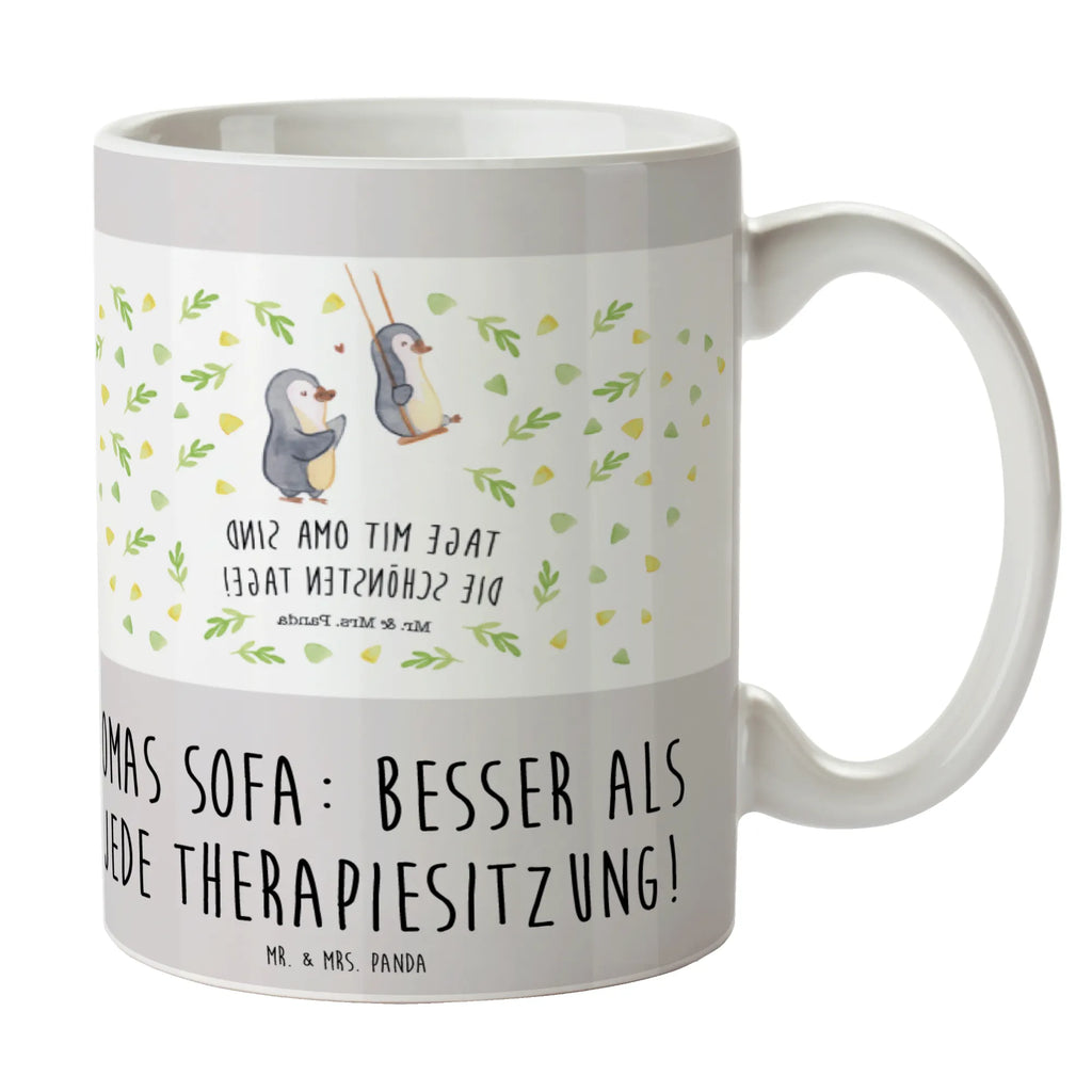 Tasse Omas Sofa: besser als jede Therapiesitzung! Tasse, Kaffeetasse, Teetasse, Becher, Kaffeebecher, Teebecher, Keramiktasse, Porzellantasse, Büro Tasse, Geschenk Tasse, Tasse Sprüche, Tasse Motive, Kaffeetassen, Tasse bedrucken, Designer Tasse, Cappuccino Tassen, Schöne Teetassen, Familie, Vatertag, Muttertag, Bruder, Schwester, Mama, Papa, Oma, Opa