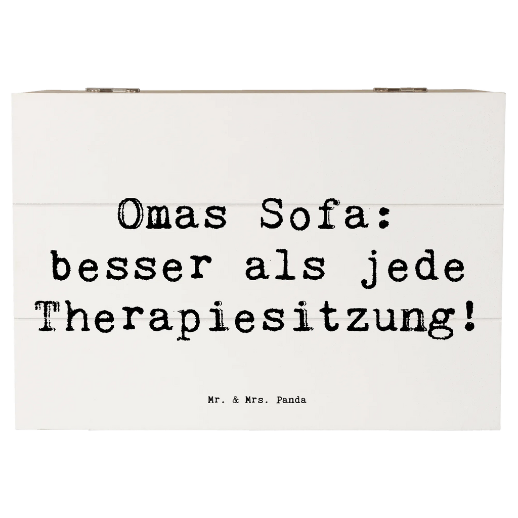 Holzkiste Spruch Omas Sofa: besser als jede Therapiesitzung! Holzkiste, Kiste, Schatzkiste, Truhe, Schatulle, XXL, Erinnerungsbox, Erinnerungskiste, Dekokiste, Aufbewahrungsbox, Geschenkbox, Geschenkdose, Familie, Vatertag, Muttertag, Bruder, Schwester, Mama, Papa, Oma, Opa