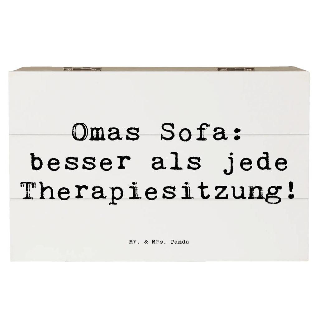 Holzkiste Spruch Omas Sofa: besser als jede Therapiesitzung! Holzkiste, Kiste, Schatzkiste, Truhe, Schatulle, XXL, Erinnerungsbox, Erinnerungskiste, Dekokiste, Aufbewahrungsbox, Geschenkbox, Geschenkdose, Familie, Vatertag, Muttertag, Bruder, Schwester, Mama, Papa, Oma, Opa