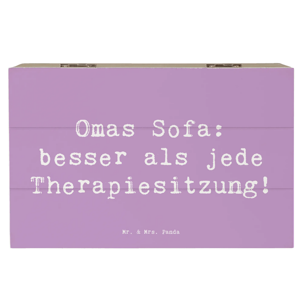 Holzkiste Spruch Omas Sofa: besser als jede Therapiesitzung! Holzkiste, Kiste, Schatzkiste, Truhe, Schatulle, XXL, Erinnerungsbox, Erinnerungskiste, Dekokiste, Aufbewahrungsbox, Geschenkbox, Geschenkdose, Familie, Vatertag, Muttertag, Bruder, Schwester, Mama, Papa, Oma, Opa