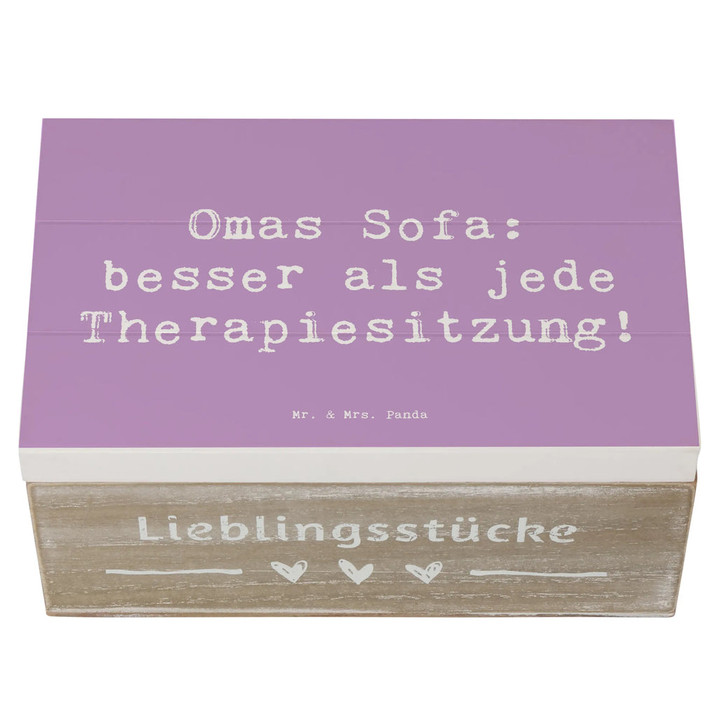 Holzkiste Spruch Omas Sofa: besser als jede Therapiesitzung! Holzkiste, Kiste, Schatzkiste, Truhe, Schatulle, XXL, Erinnerungsbox, Erinnerungskiste, Dekokiste, Aufbewahrungsbox, Geschenkbox, Geschenkdose, Familie, Vatertag, Muttertag, Bruder, Schwester, Mama, Papa, Oma, Opa