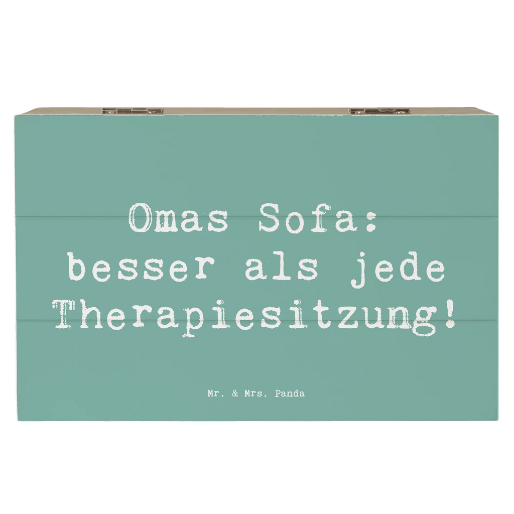 Holzkiste Spruch Omas Sofa: besser als jede Therapiesitzung! Holzkiste, Kiste, Schatzkiste, Truhe, Schatulle, XXL, Erinnerungsbox, Erinnerungskiste, Dekokiste, Aufbewahrungsbox, Geschenkbox, Geschenkdose, Familie, Vatertag, Muttertag, Bruder, Schwester, Mama, Papa, Oma, Opa