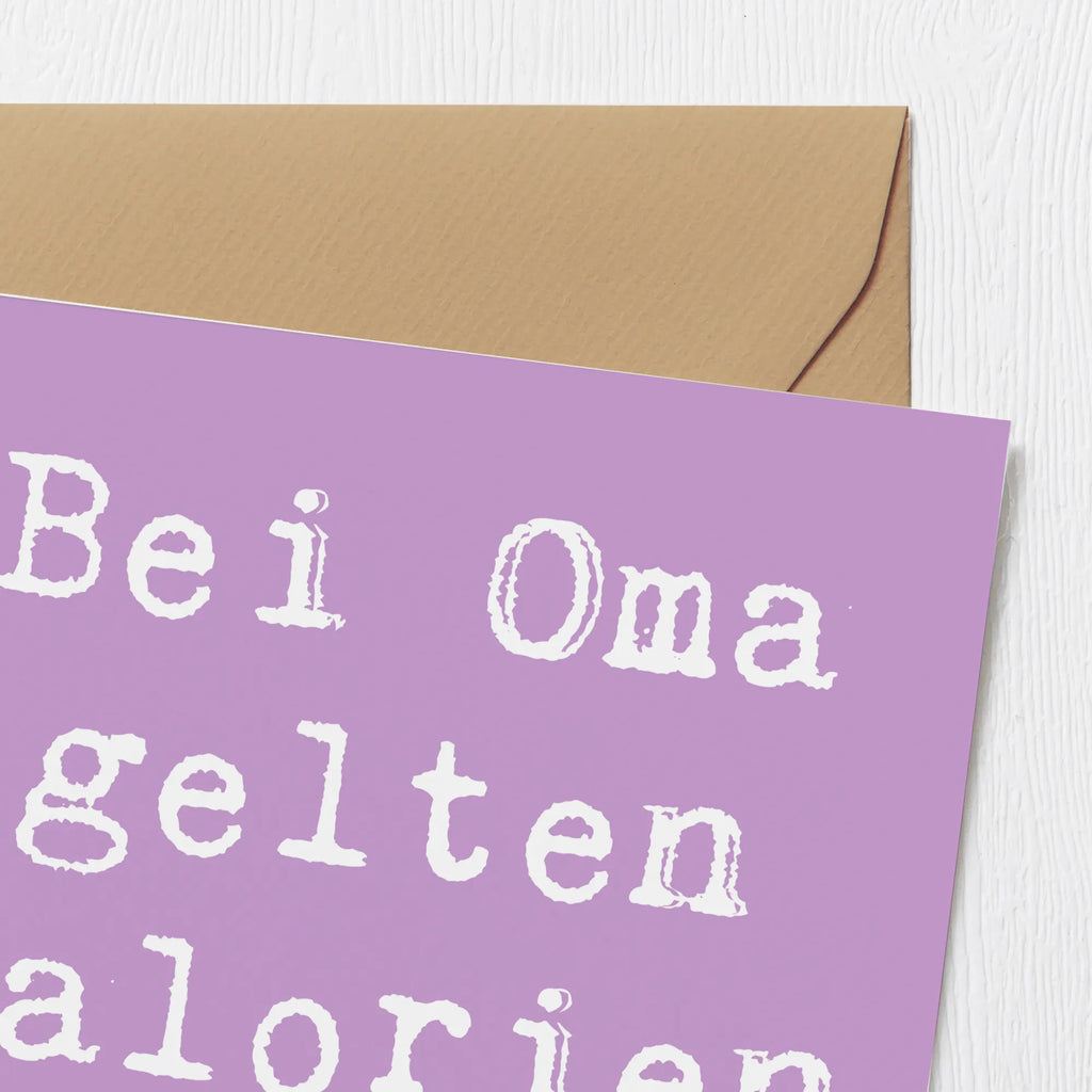 Deluxe Karte Spruch Oma Kalorien Karte, Grußkarte, Klappkarte, Einladungskarte, Glückwunschkarte, Hochzeitskarte, Geburtstagskarte, Hochwertige Grußkarte, Hochwertige Klappkarte, Familie, Vatertag, Muttertag, Bruder, Schwester, Mama, Papa, Oma, Opa