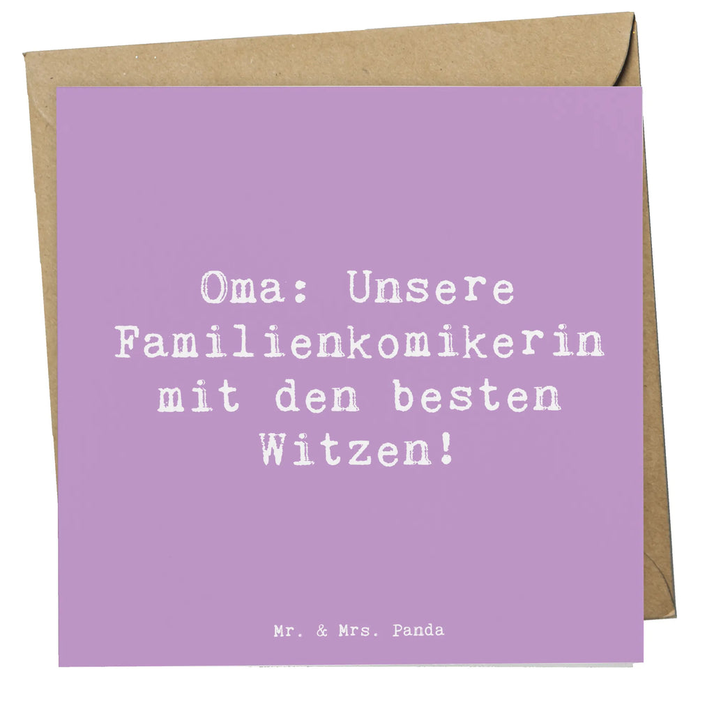 Deluxe Karte Spruch Oma Familienkomikerin Karte, Grußkarte, Klappkarte, Einladungskarte, Glückwunschkarte, Hochzeitskarte, Geburtstagskarte, Hochwertige Grußkarte, Hochwertige Klappkarte, Familie, Vatertag, Muttertag, Bruder, Schwester, Mama, Papa, Oma, Opa