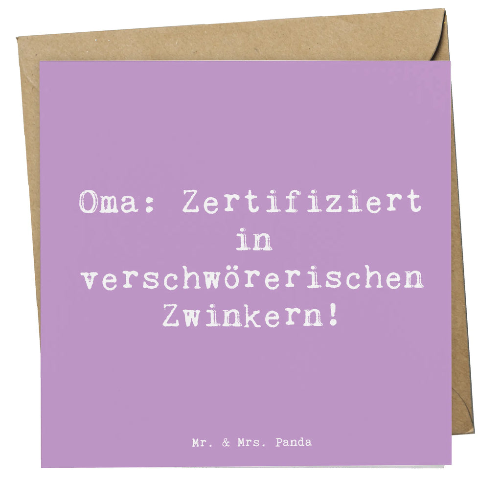 Deluxe Karte Spruch Oma Zwinkern Karte, Grußkarte, Klappkarte, Einladungskarte, Glückwunschkarte, Hochzeitskarte, Geburtstagskarte, Hochwertige Grußkarte, Hochwertige Klappkarte, Familie, Vatertag, Muttertag, Bruder, Schwester, Mama, Papa, Oma, Opa