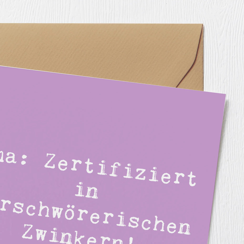 Deluxe Karte Spruch Oma Zwinkern Karte, Grußkarte, Klappkarte, Einladungskarte, Glückwunschkarte, Hochzeitskarte, Geburtstagskarte, Hochwertige Grußkarte, Hochwertige Klappkarte, Familie, Vatertag, Muttertag, Bruder, Schwester, Mama, Papa, Oma, Opa