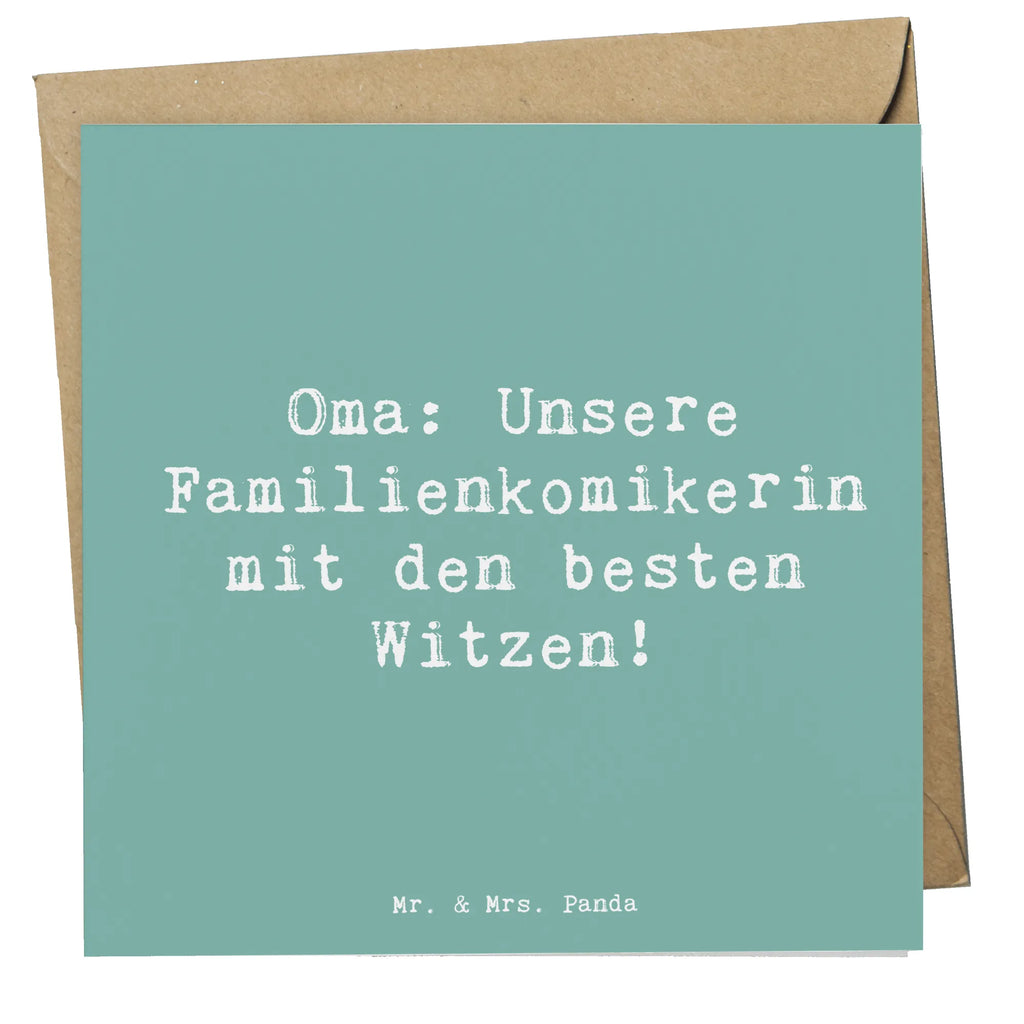 Deluxe Karte Spruch Oma Familienkomikerin Karte, Grußkarte, Klappkarte, Einladungskarte, Glückwunschkarte, Hochzeitskarte, Geburtstagskarte, Hochwertige Grußkarte, Hochwertige Klappkarte, Familie, Vatertag, Muttertag, Bruder, Schwester, Mama, Papa, Oma, Opa