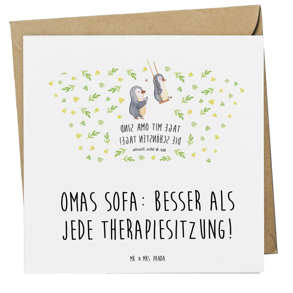 Deluxe Karte Omas Sofa: besser als jede Therapiesitzung! Karte, Grußkarte, Klappkarte, Einladungskarte, Glückwunschkarte, Hochzeitskarte, Geburtstagskarte, Hochwertige Grußkarte, Hochwertige Klappkarte, Familie, Vatertag, Muttertag, Bruder, Schwester, Mama, Papa, Oma, Opa