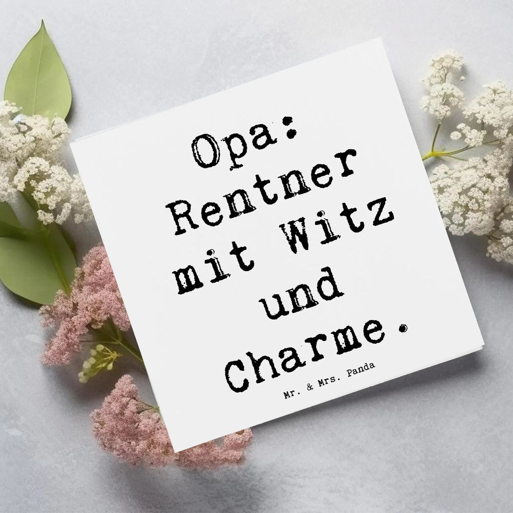 Deluxe Karte Spruch Opa Rentner Karte, Grußkarte, Klappkarte, Einladungskarte, Glückwunschkarte, Hochzeitskarte, Geburtstagskarte, Hochwertige Grußkarte, Hochwertige Klappkarte, Familie, Vatertag, Muttertag, Bruder, Schwester, Mama, Papa, Oma, Opa