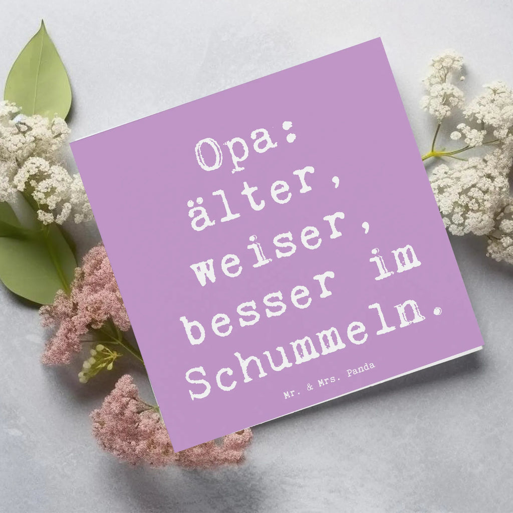 Deluxe Karte Spruch Opa Weisheit Karte, Grußkarte, Klappkarte, Einladungskarte, Glückwunschkarte, Hochzeitskarte, Geburtstagskarte, Hochwertige Grußkarte, Hochwertige Klappkarte, Familie, Vatertag, Muttertag, Bruder, Schwester, Mama, Papa, Oma, Opa