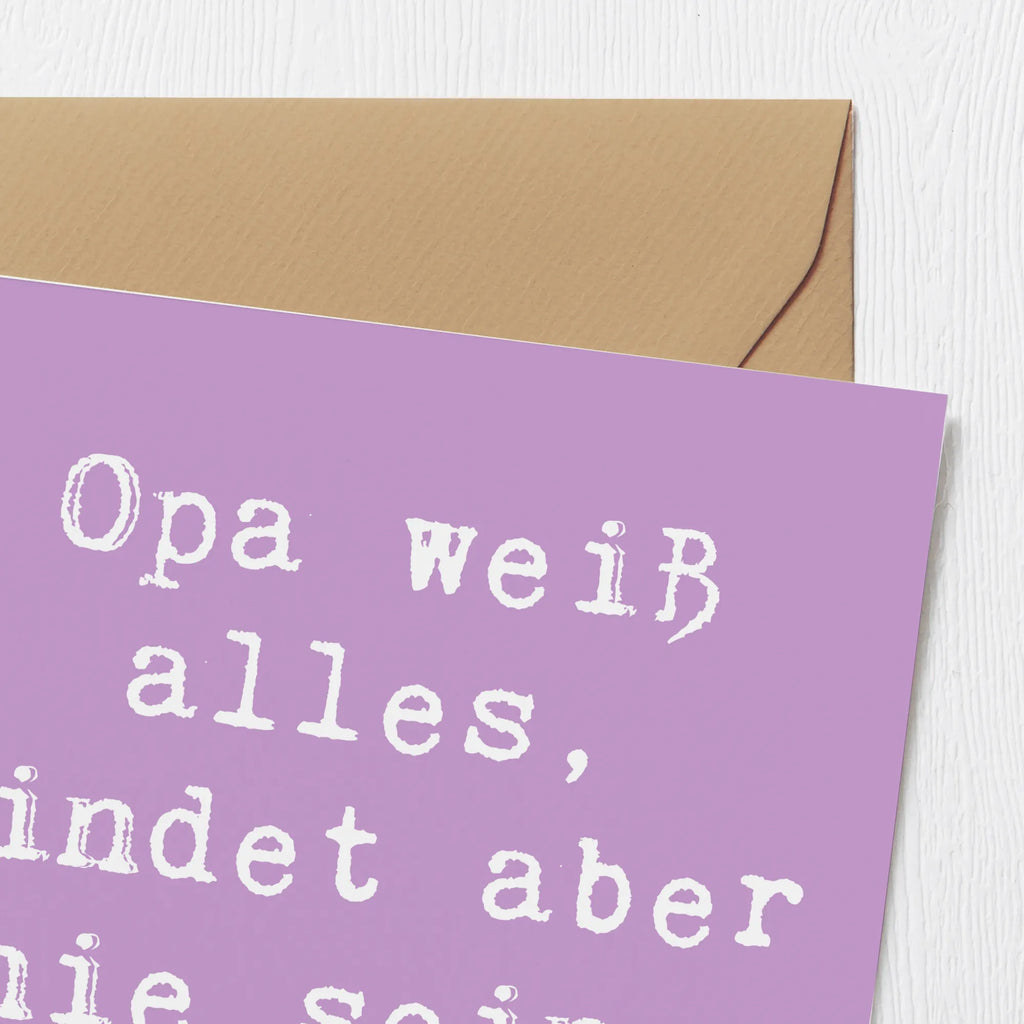 Deluxe Karte Spruch Opa Wissen Karte, Grußkarte, Klappkarte, Einladungskarte, Glückwunschkarte, Hochzeitskarte, Geburtstagskarte, Hochwertige Grußkarte, Hochwertige Klappkarte, Familie, Vatertag, Muttertag, Bruder, Schwester, Mama, Papa, Oma, Opa