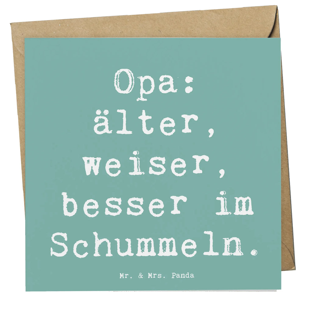 Deluxe Karte Spruch Opa Weisheit Karte, Grußkarte, Klappkarte, Einladungskarte, Glückwunschkarte, Hochzeitskarte, Geburtstagskarte, Hochwertige Grußkarte, Hochwertige Klappkarte, Familie, Vatertag, Muttertag, Bruder, Schwester, Mama, Papa, Oma, Opa