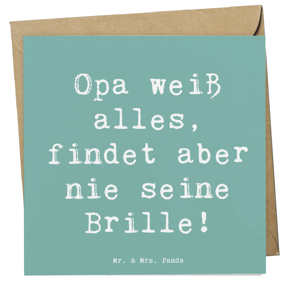 Deluxe Karte Spruch Opa Wissen Karte, Grußkarte, Klappkarte, Einladungskarte, Glückwunschkarte, Hochzeitskarte, Geburtstagskarte, Hochwertige Grußkarte, Hochwertige Klappkarte, Familie, Vatertag, Muttertag, Bruder, Schwester, Mama, Papa, Oma, Opa