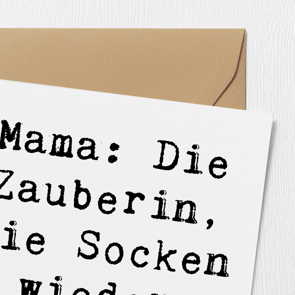 Deluxe Karte Spruch Mama Zauberin Karte, Grußkarte, Klappkarte, Einladungskarte, Glückwunschkarte, Hochzeitskarte, Geburtstagskarte, Hochwertige Grußkarte, Hochwertige Klappkarte, Familie, Vatertag, Muttertag, Bruder, Schwester, Mama, Papa, Oma, Opa