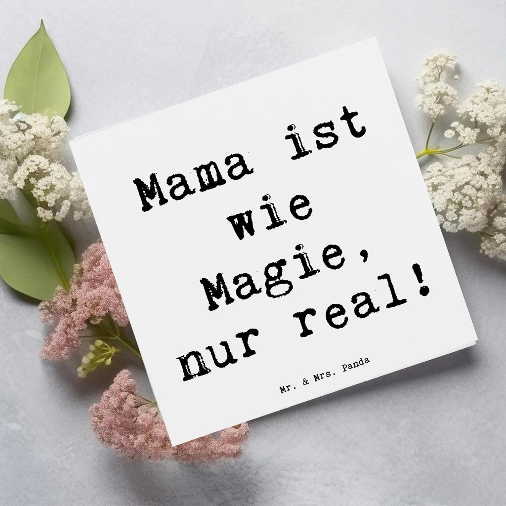 Deluxe Karte Spruch Magische Mama Karte, Grußkarte, Klappkarte, Einladungskarte, Glückwunschkarte, Hochzeitskarte, Geburtstagskarte, Hochwertige Grußkarte, Hochwertige Klappkarte, Familie, Vatertag, Muttertag, Bruder, Schwester, Mama, Papa, Oma, Opa