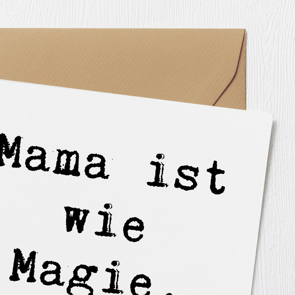 Deluxe Karte Spruch Magische Mama Karte, Grußkarte, Klappkarte, Einladungskarte, Glückwunschkarte, Hochzeitskarte, Geburtstagskarte, Hochwertige Grußkarte, Hochwertige Klappkarte, Familie, Vatertag, Muttertag, Bruder, Schwester, Mama, Papa, Oma, Opa