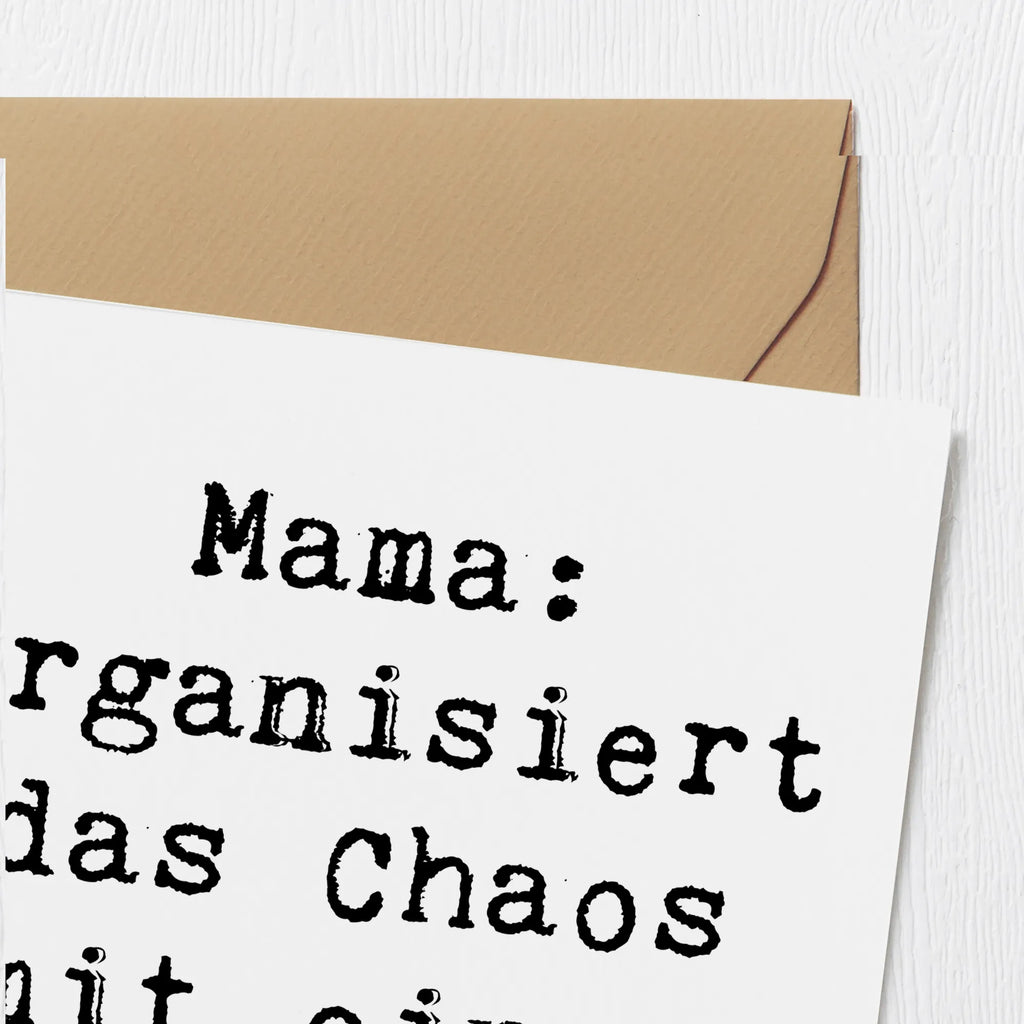 Deluxe Karte Spruch Mama Ordnung Karte, Grußkarte, Klappkarte, Einladungskarte, Glückwunschkarte, Hochzeitskarte, Geburtstagskarte, Hochwertige Grußkarte, Hochwertige Klappkarte, Familie, Vatertag, Muttertag, Bruder, Schwester, Mama, Papa, Oma, Opa