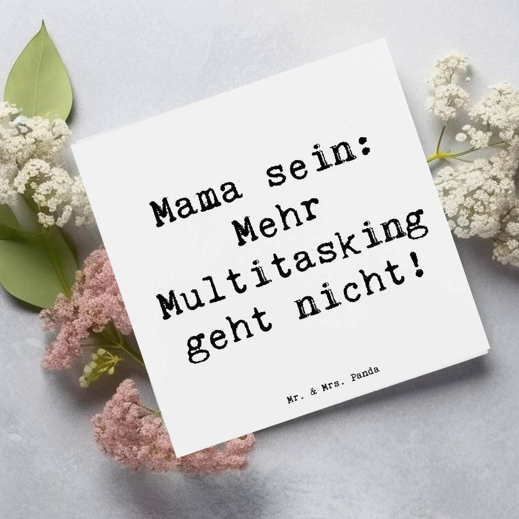 Deluxe Karte Spruch Mama Multitasking Karte, Grußkarte, Klappkarte, Einladungskarte, Glückwunschkarte, Hochzeitskarte, Geburtstagskarte, Hochwertige Grußkarte, Hochwertige Klappkarte, Familie, Vatertag, Muttertag, Bruder, Schwester, Mama, Papa, Oma, Opa