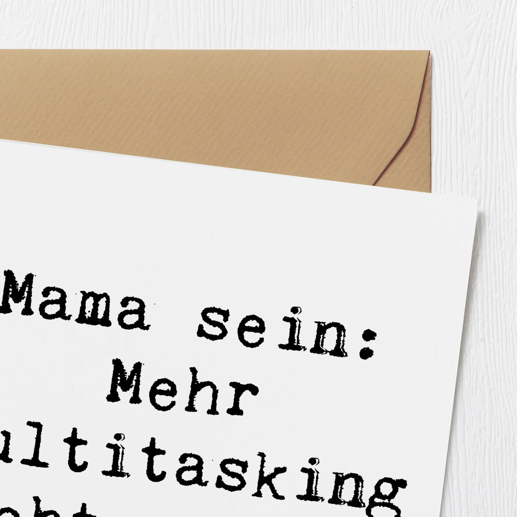 Deluxe Karte Spruch Mama Multitasking Karte, Grußkarte, Klappkarte, Einladungskarte, Glückwunschkarte, Hochzeitskarte, Geburtstagskarte, Hochwertige Grußkarte, Hochwertige Klappkarte, Familie, Vatertag, Muttertag, Bruder, Schwester, Mama, Papa, Oma, Opa