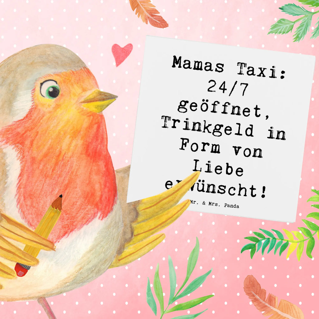 Deluxe Karte Spruch Mamas Taxi Karte, Grußkarte, Klappkarte, Einladungskarte, Glückwunschkarte, Hochzeitskarte, Geburtstagskarte, Hochwertige Grußkarte, Hochwertige Klappkarte, Familie, Vatertag, Muttertag, Bruder, Schwester, Mama, Papa, Oma, Opa