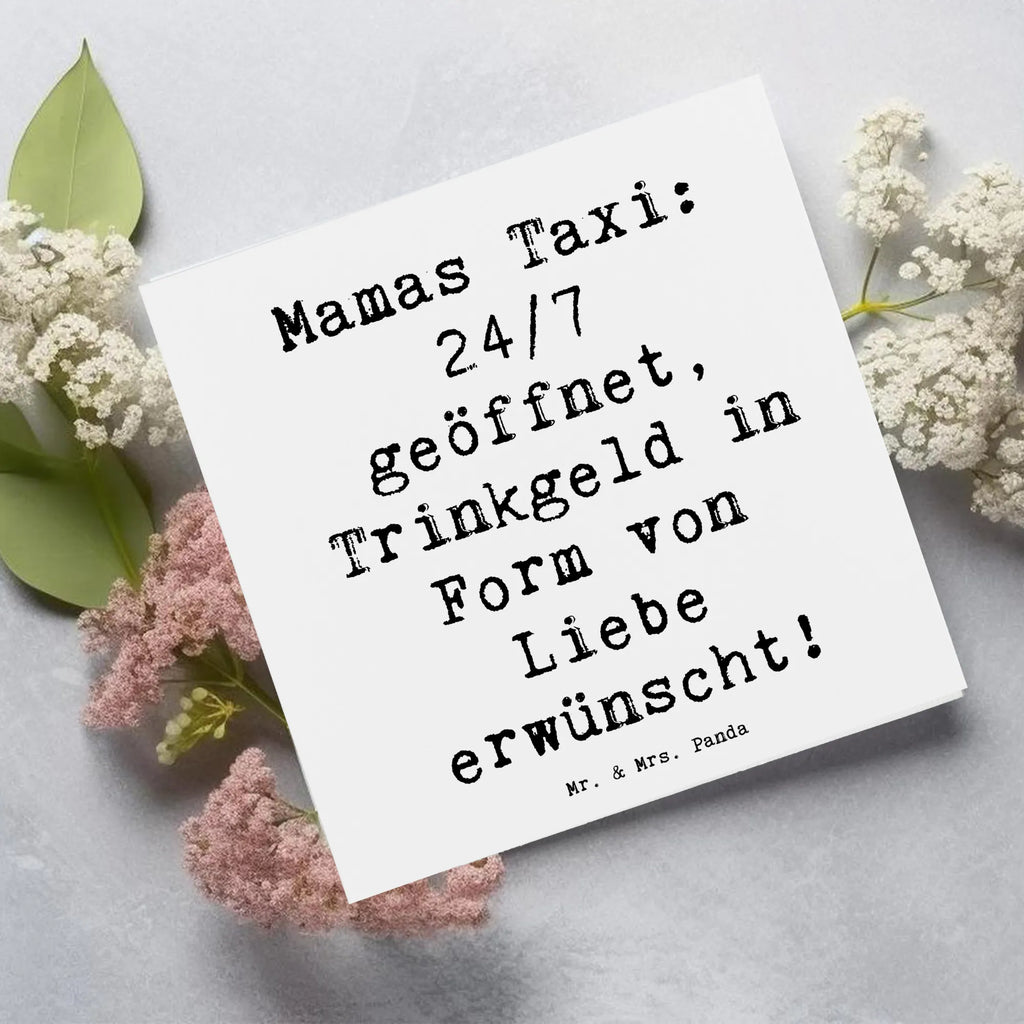 Deluxe Karte Spruch Mamas Taxi Karte, Grußkarte, Klappkarte, Einladungskarte, Glückwunschkarte, Hochzeitskarte, Geburtstagskarte, Hochwertige Grußkarte, Hochwertige Klappkarte, Familie, Vatertag, Muttertag, Bruder, Schwester, Mama, Papa, Oma, Opa