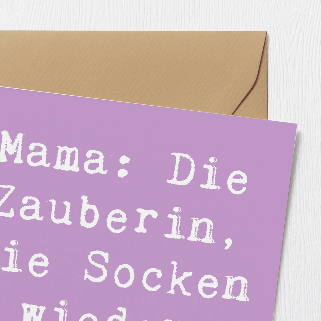 Deluxe Karte Spruch Mama Zauberin Karte, Grußkarte, Klappkarte, Einladungskarte, Glückwunschkarte, Hochzeitskarte, Geburtstagskarte, Hochwertige Grußkarte, Hochwertige Klappkarte, Familie, Vatertag, Muttertag, Bruder, Schwester, Mama, Papa, Oma, Opa