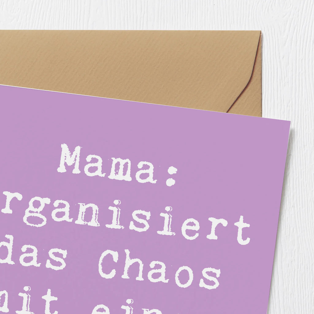 Deluxe Karte Spruch Mama Ordnung Karte, Grußkarte, Klappkarte, Einladungskarte, Glückwunschkarte, Hochzeitskarte, Geburtstagskarte, Hochwertige Grußkarte, Hochwertige Klappkarte, Familie, Vatertag, Muttertag, Bruder, Schwester, Mama, Papa, Oma, Opa