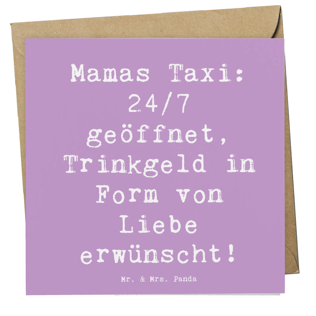 Deluxe Karte Spruch Mamas Taxi Karte, Grußkarte, Klappkarte, Einladungskarte, Glückwunschkarte, Hochzeitskarte, Geburtstagskarte, Hochwertige Grußkarte, Hochwertige Klappkarte, Familie, Vatertag, Muttertag, Bruder, Schwester, Mama, Papa, Oma, Opa