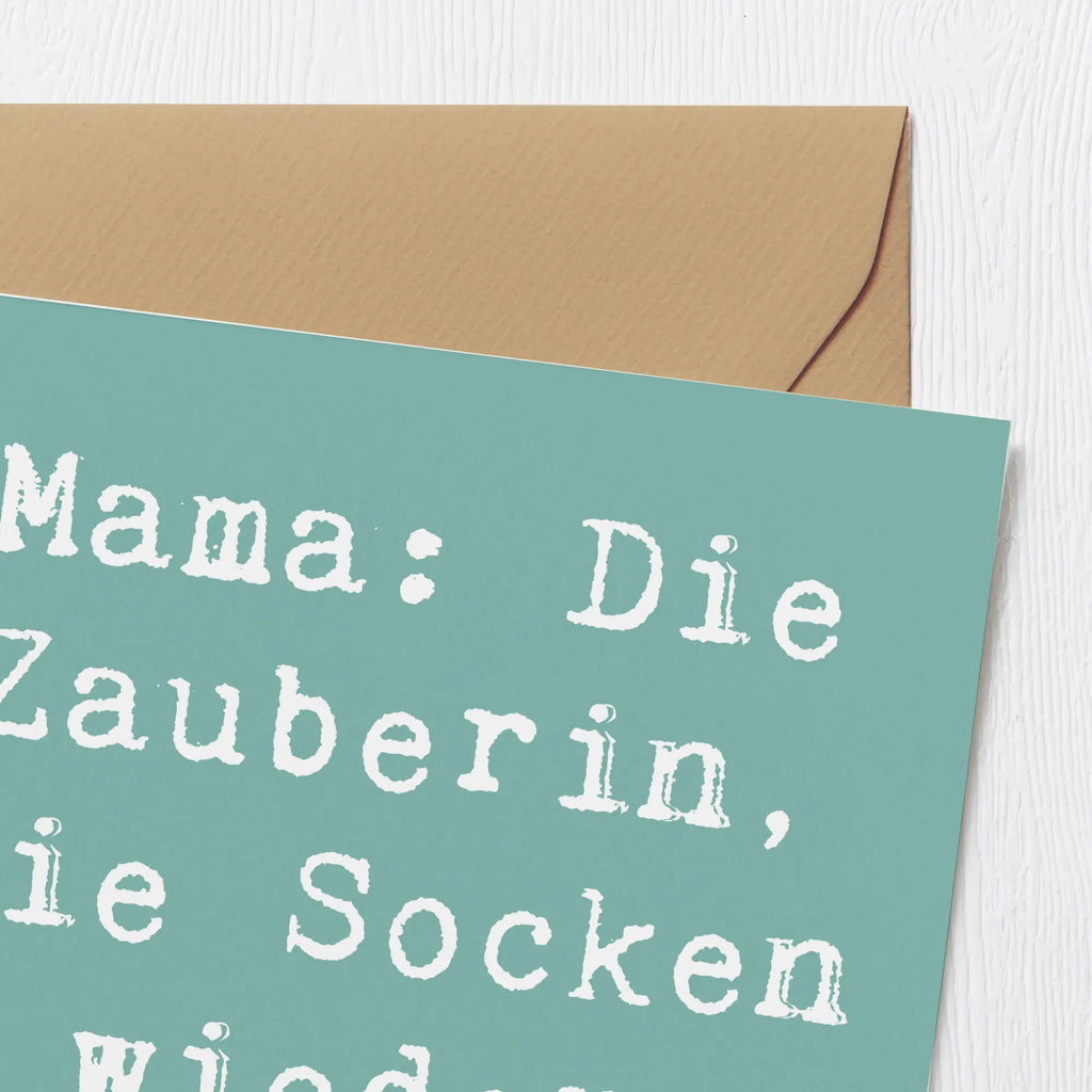 Deluxe Karte Spruch Mama Zauberin Karte, Grußkarte, Klappkarte, Einladungskarte, Glückwunschkarte, Hochzeitskarte, Geburtstagskarte, Hochwertige Grußkarte, Hochwertige Klappkarte, Familie, Vatertag, Muttertag, Bruder, Schwester, Mama, Papa, Oma, Opa