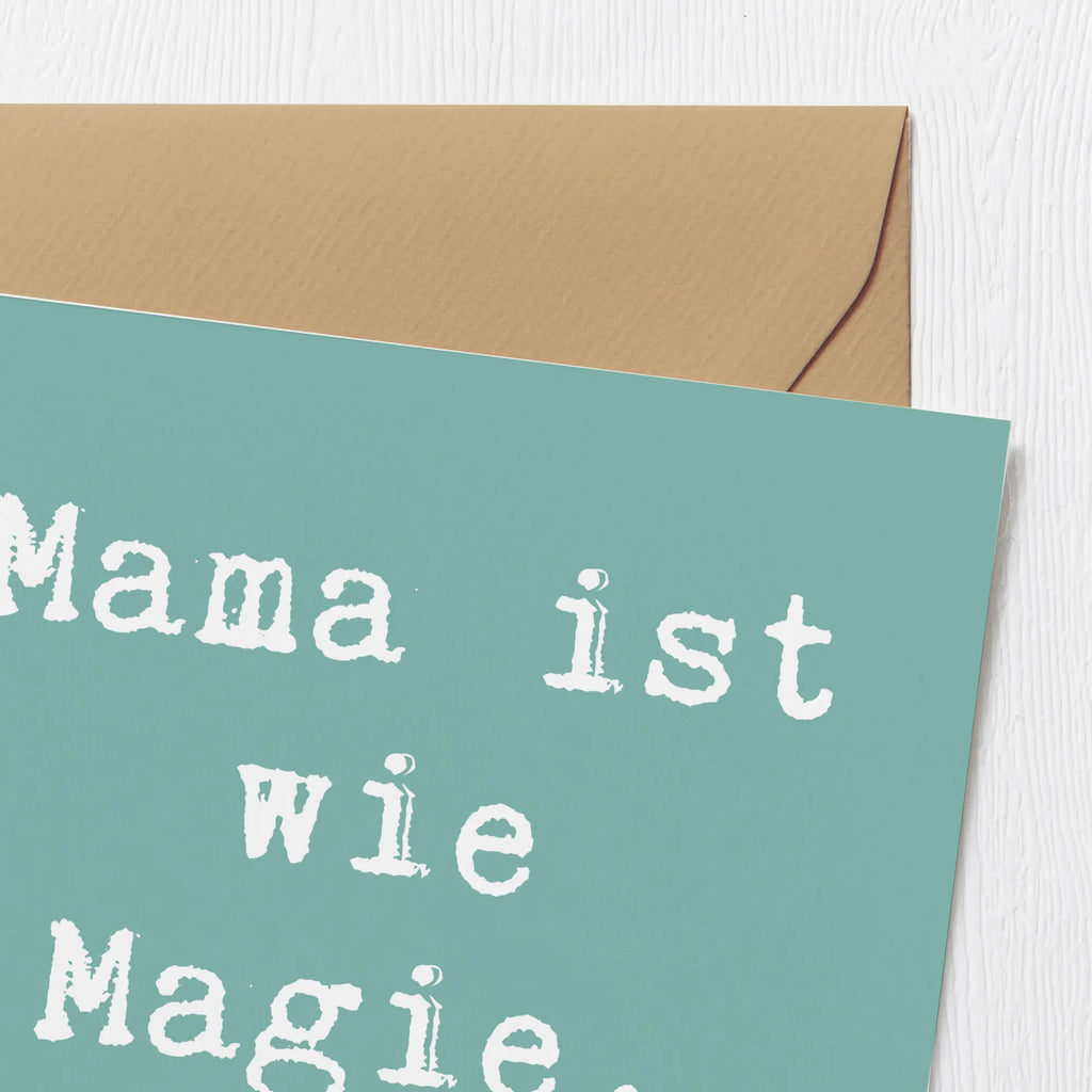 Deluxe Karte Spruch Magische Mama Karte, Grußkarte, Klappkarte, Einladungskarte, Glückwunschkarte, Hochzeitskarte, Geburtstagskarte, Hochwertige Grußkarte, Hochwertige Klappkarte, Familie, Vatertag, Muttertag, Bruder, Schwester, Mama, Papa, Oma, Opa