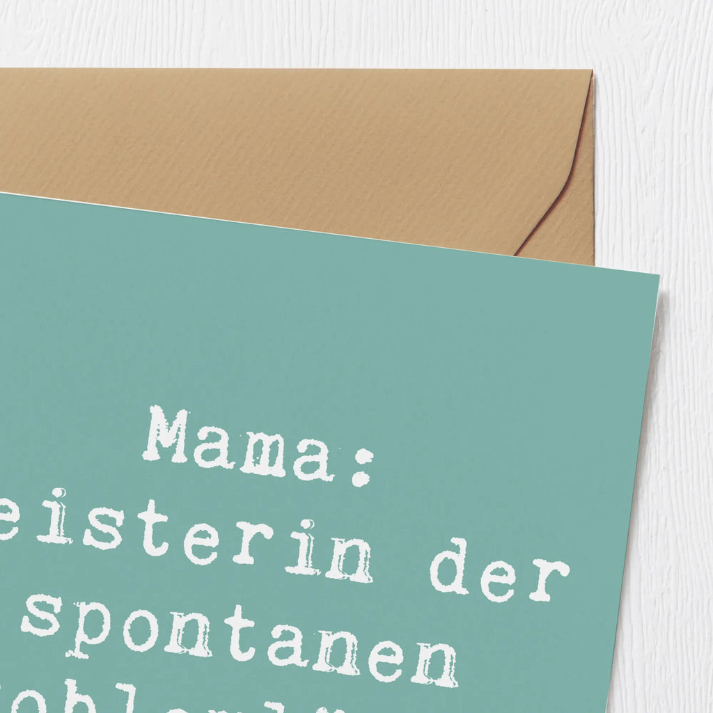 Deluxe Karte Spruch Mama Meisterin Karte, Grußkarte, Klappkarte, Einladungskarte, Glückwunschkarte, Hochzeitskarte, Geburtstagskarte, Hochwertige Grußkarte, Hochwertige Klappkarte, Familie, Vatertag, Muttertag, Bruder, Schwester, Mama, Papa, Oma, Opa