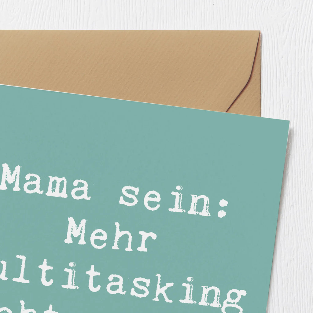 Deluxe Karte Spruch Mama Multitasking Karte, Grußkarte, Klappkarte, Einladungskarte, Glückwunschkarte, Hochzeitskarte, Geburtstagskarte, Hochwertige Grußkarte, Hochwertige Klappkarte, Familie, Vatertag, Muttertag, Bruder, Schwester, Mama, Papa, Oma, Opa