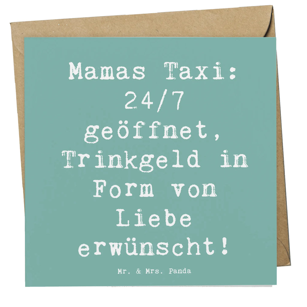 Deluxe Karte Spruch Mamas Taxi Karte, Grußkarte, Klappkarte, Einladungskarte, Glückwunschkarte, Hochzeitskarte, Geburtstagskarte, Hochwertige Grußkarte, Hochwertige Klappkarte, Familie, Vatertag, Muttertag, Bruder, Schwester, Mama, Papa, Oma, Opa