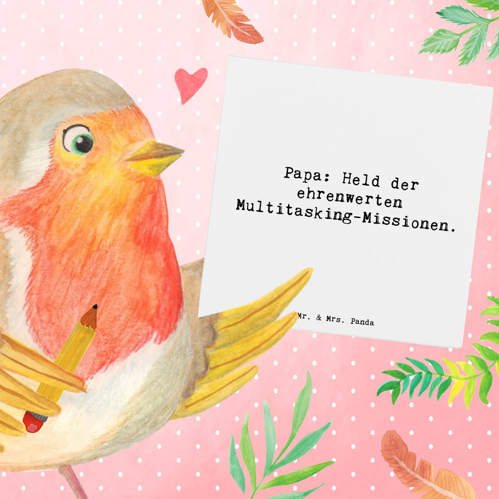 Deluxe Karte Spruch Papa Held Karte, Grußkarte, Klappkarte, Einladungskarte, Glückwunschkarte, Hochzeitskarte, Geburtstagskarte, Hochwertige Grußkarte, Hochwertige Klappkarte, Familie, Vatertag, Muttertag, Bruder, Schwester, Mama, Papa, Oma, Opa