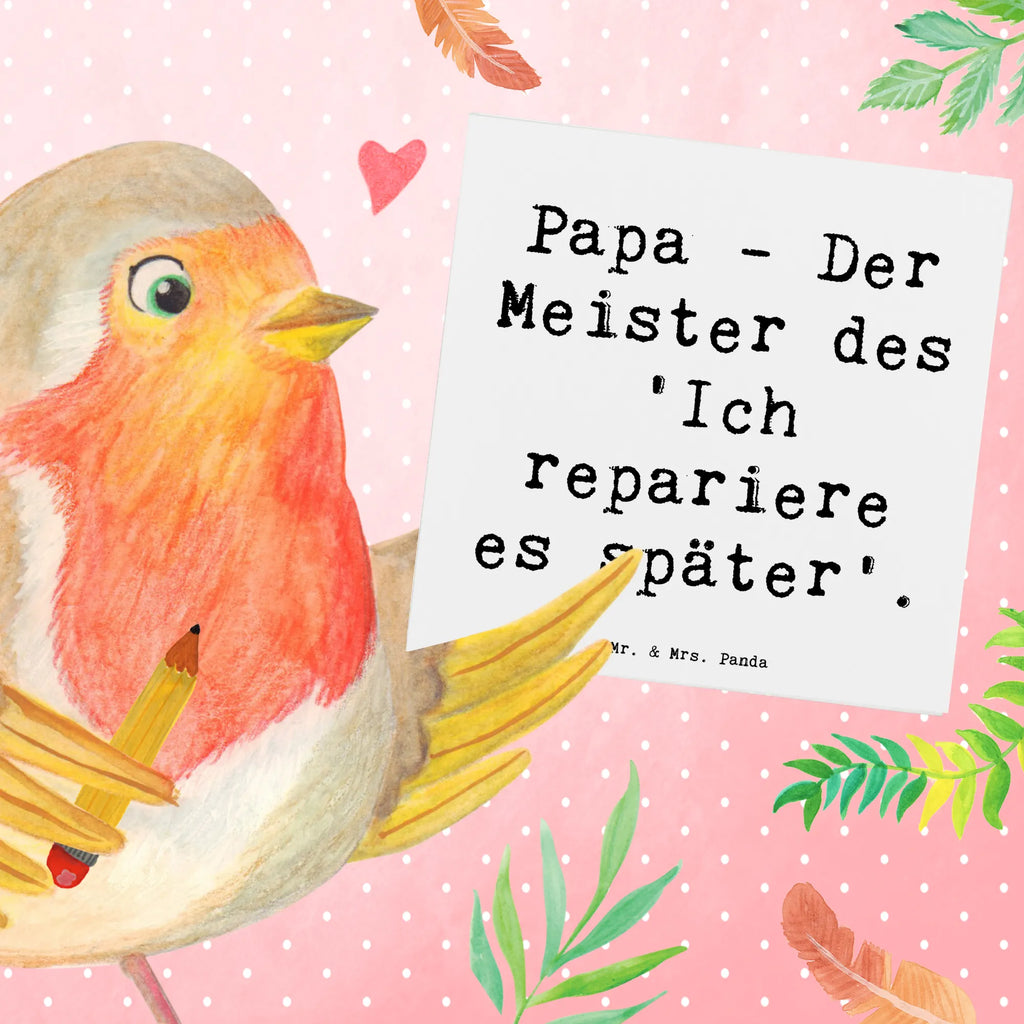 Deluxe Karte Spruch Papa Meister Karte, Grußkarte, Klappkarte, Einladungskarte, Glückwunschkarte, Hochzeitskarte, Geburtstagskarte, Hochwertige Grußkarte, Hochwertige Klappkarte, Familie, Vatertag, Muttertag, Bruder, Schwester, Mama, Papa, Oma, Opa