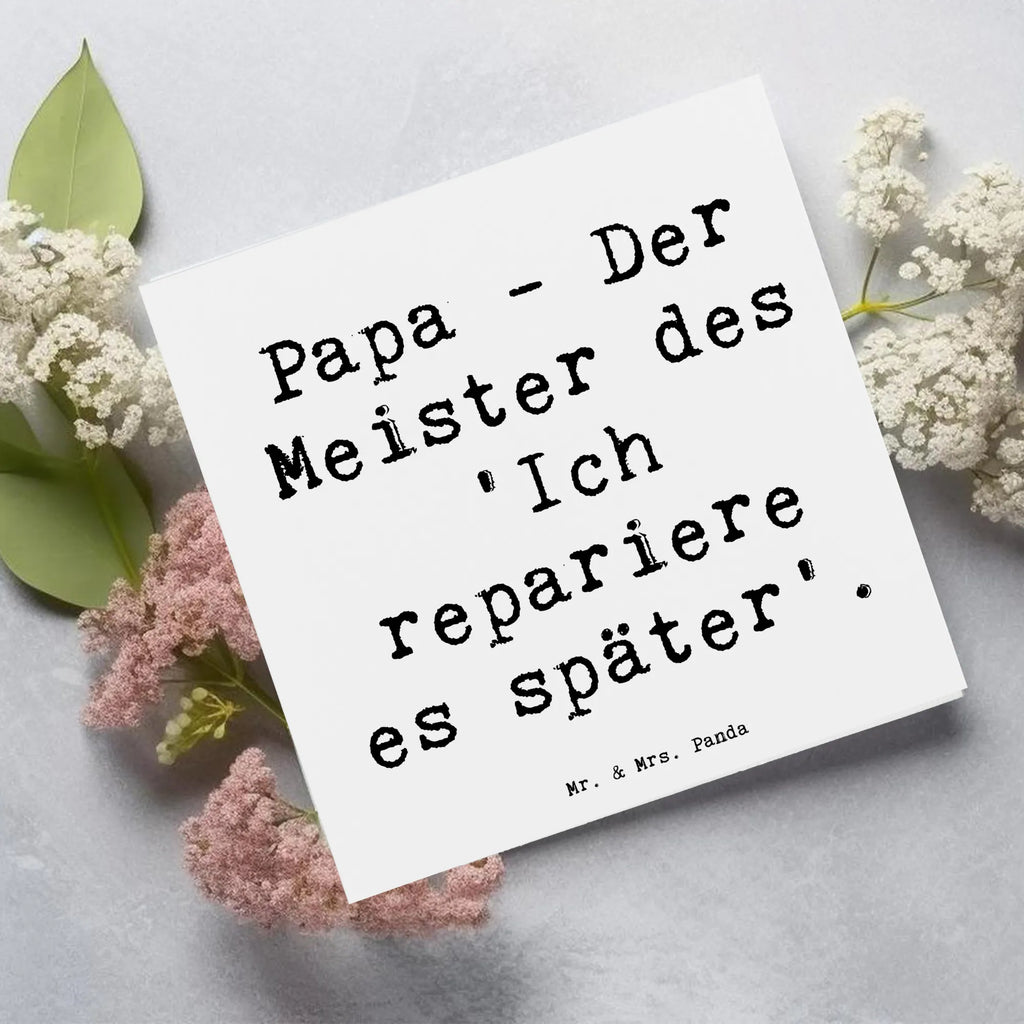 Deluxe Karte Spruch Papa Meister Karte, Grußkarte, Klappkarte, Einladungskarte, Glückwunschkarte, Hochzeitskarte, Geburtstagskarte, Hochwertige Grußkarte, Hochwertige Klappkarte, Familie, Vatertag, Muttertag, Bruder, Schwester, Mama, Papa, Oma, Opa