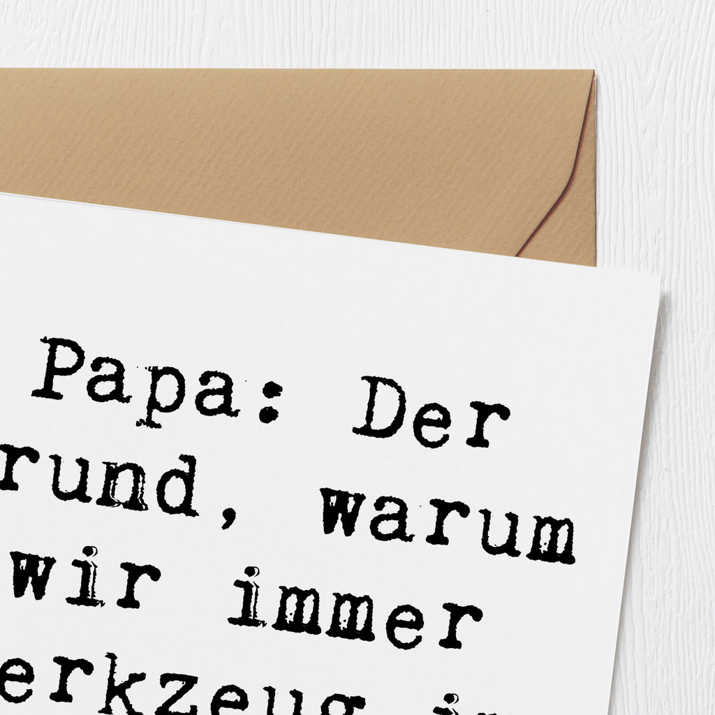 Deluxe Karte Spruch Papa Werkzeug Karte, Grußkarte, Klappkarte, Einladungskarte, Glückwunschkarte, Hochzeitskarte, Geburtstagskarte, Hochwertige Grußkarte, Hochwertige Klappkarte, Familie, Vatertag, Muttertag, Bruder, Schwester, Mama, Papa, Oma, Opa