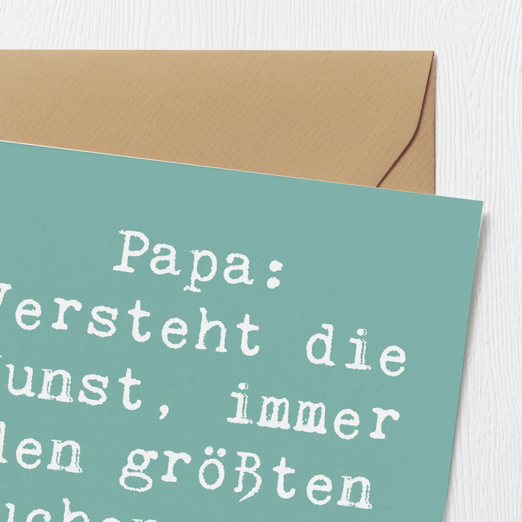 Deluxe Karte Spruch Papa Kuchenmeister Karte, Grußkarte, Klappkarte, Einladungskarte, Glückwunschkarte, Hochzeitskarte, Geburtstagskarte, Hochwertige Grußkarte, Hochwertige Klappkarte, Familie, Vatertag, Muttertag, Bruder, Schwester, Mama, Papa, Oma, Opa