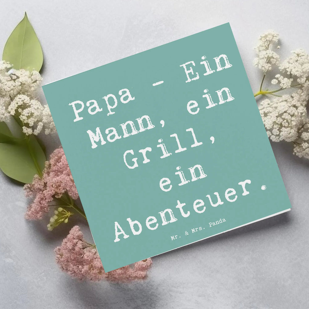 Deluxe Karte Spruch Papa Abenteuer Karte, Grußkarte, Klappkarte, Einladungskarte, Glückwunschkarte, Hochzeitskarte, Geburtstagskarte, Hochwertige Grußkarte, Hochwertige Klappkarte, Familie, Vatertag, Muttertag, Bruder, Schwester, Mama, Papa, Oma, Opa