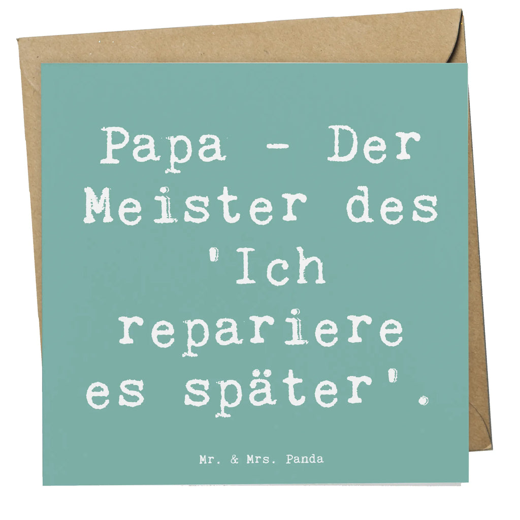 Deluxe Karte Spruch Papa Meister Karte, Grußkarte, Klappkarte, Einladungskarte, Glückwunschkarte, Hochzeitskarte, Geburtstagskarte, Hochwertige Grußkarte, Hochwertige Klappkarte, Familie, Vatertag, Muttertag, Bruder, Schwester, Mama, Papa, Oma, Opa