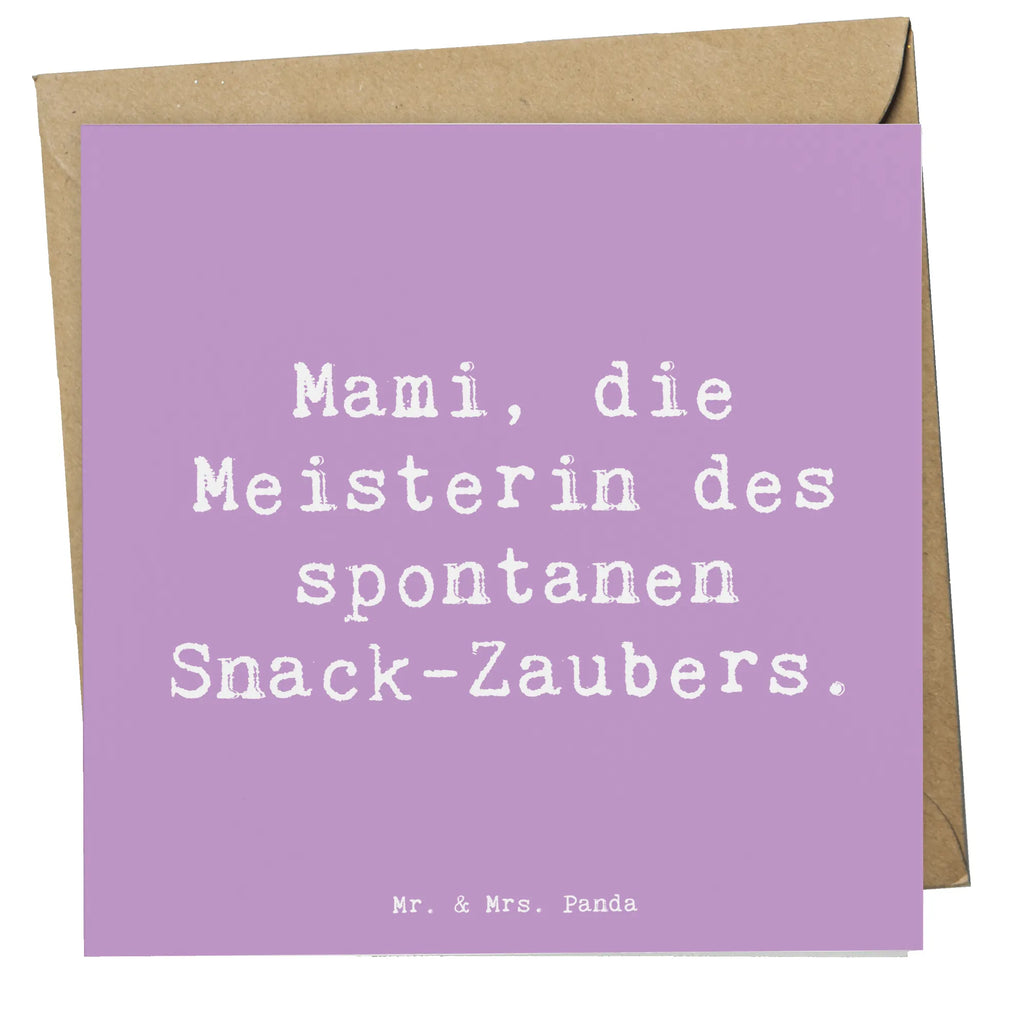 Deluxe Karte Spruch Mami Snack-Zauber Karte, Grußkarte, Klappkarte, Einladungskarte, Glückwunschkarte, Hochzeitskarte, Geburtstagskarte, Hochwertige Grußkarte, Hochwertige Klappkarte, Familie, Vatertag, Muttertag, Bruder, Schwester, Mama, Papa, Oma, Opa