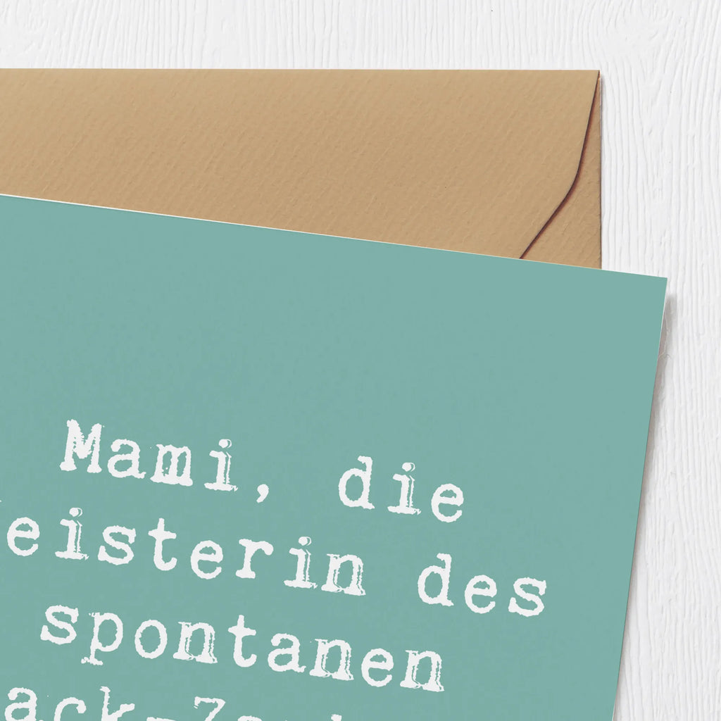 Deluxe Karte Spruch Mami Snack-Zauber Karte, Grußkarte, Klappkarte, Einladungskarte, Glückwunschkarte, Hochzeitskarte, Geburtstagskarte, Hochwertige Grußkarte, Hochwertige Klappkarte, Familie, Vatertag, Muttertag, Bruder, Schwester, Mama, Papa, Oma, Opa