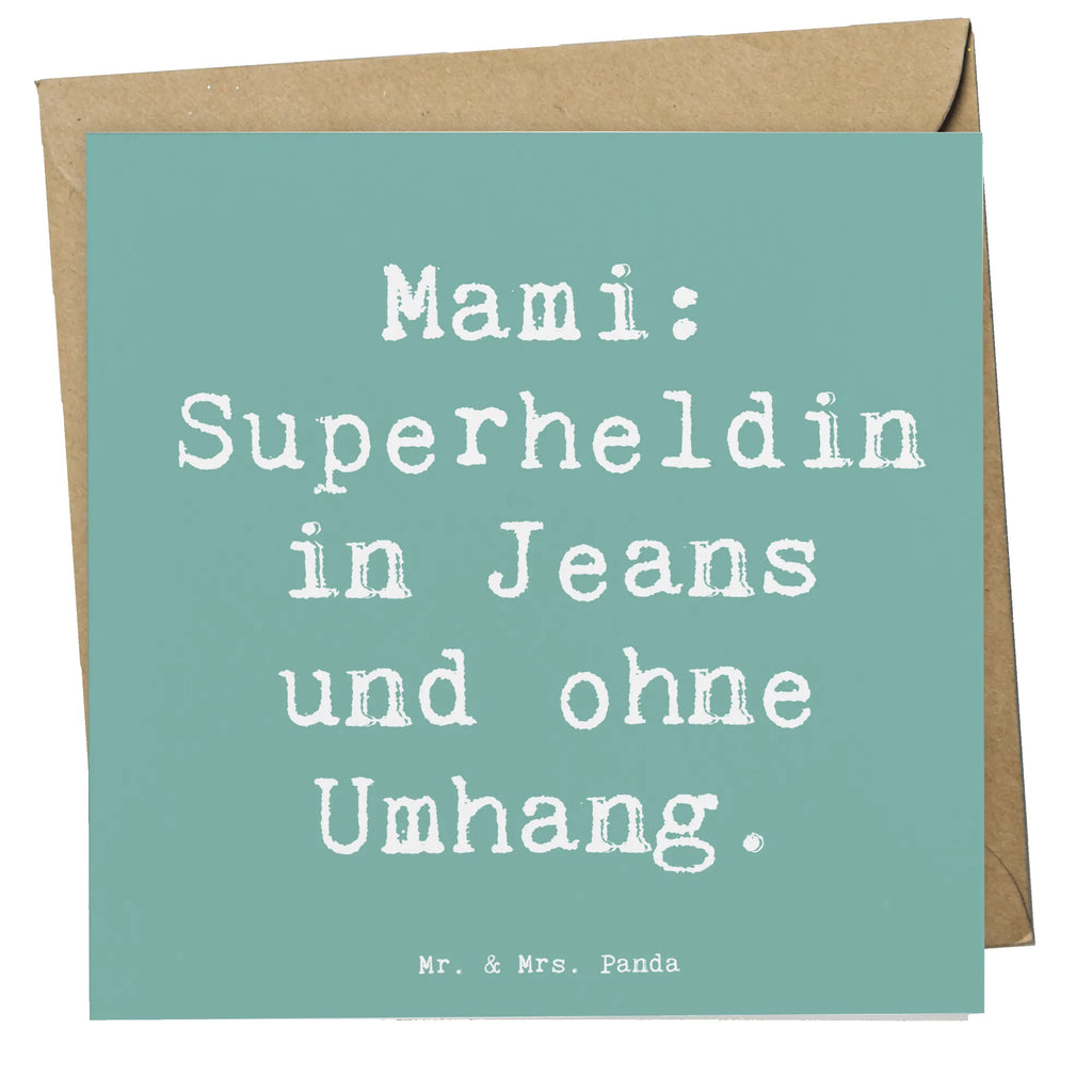 Deluxe Karte Spruch Mami Superheldin Karte, Grußkarte, Klappkarte, Einladungskarte, Glückwunschkarte, Hochzeitskarte, Geburtstagskarte, Hochwertige Grußkarte, Hochwertige Klappkarte, Familie, Vatertag, Muttertag, Bruder, Schwester, Mama, Papa, Oma, Opa