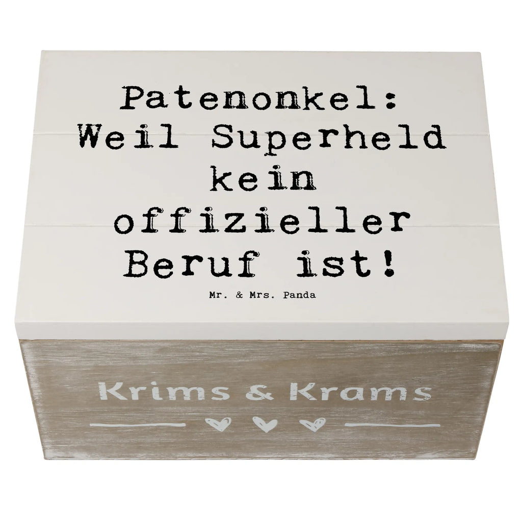 Holzkiste Spruch Patenonkel Superheld Holzkiste, Kiste, Schatzkiste, Truhe, Schatulle, XXL, Erinnerungsbox, Erinnerungskiste, Dekokiste, Aufbewahrungsbox, Geschenkbox, Geschenkdose, Familie, Vatertag, Muttertag, Bruder, Schwester, Mama, Papa, Oma, Opa