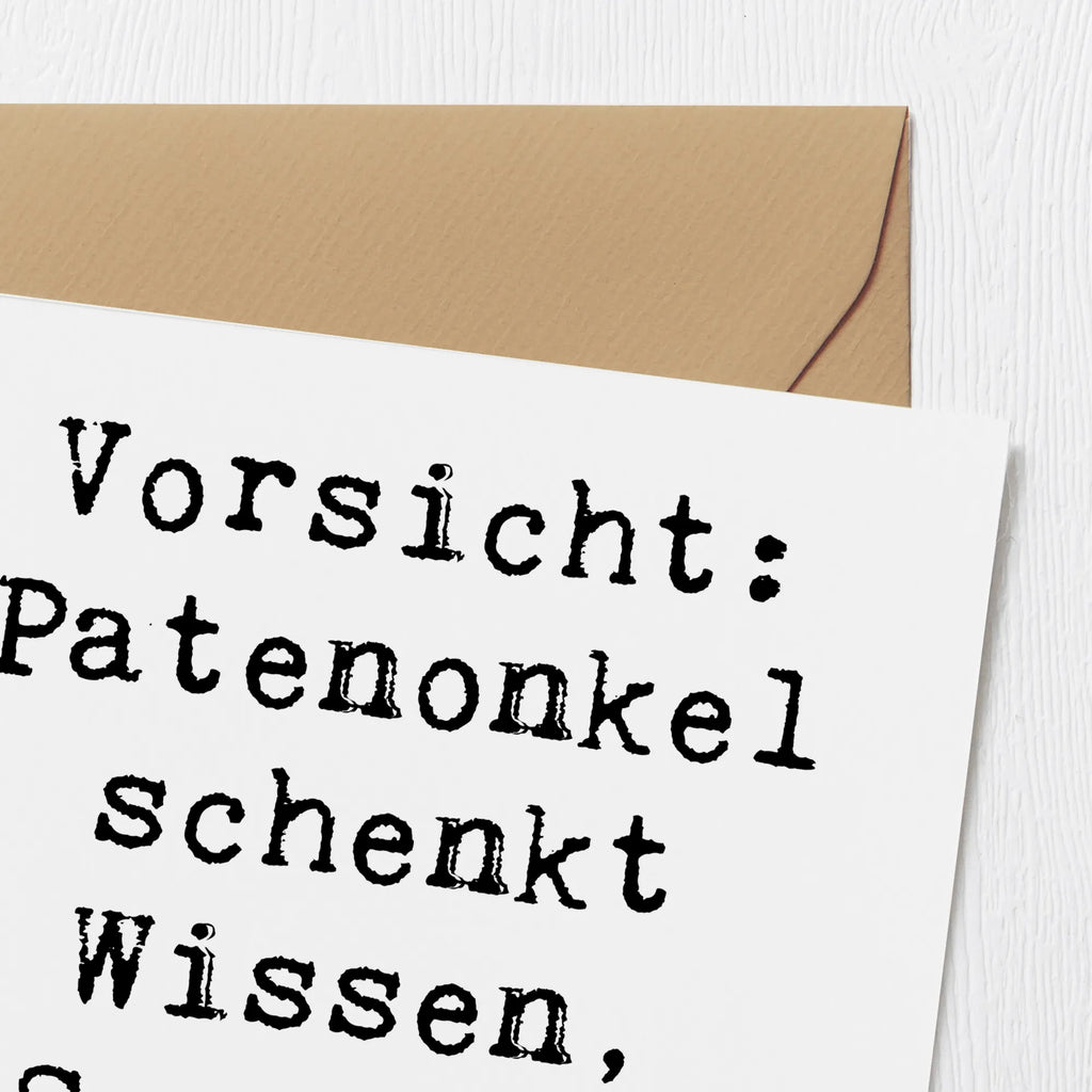 Deluxe Karte Spruch Patenonkel Wissen Spaß Karte, Grußkarte, Klappkarte, Einladungskarte, Glückwunschkarte, Hochzeitskarte, Geburtstagskarte, Hochwertige Grußkarte, Hochwertige Klappkarte, Familie, Vatertag, Muttertag, Bruder, Schwester, Mama, Papa, Oma, Opa