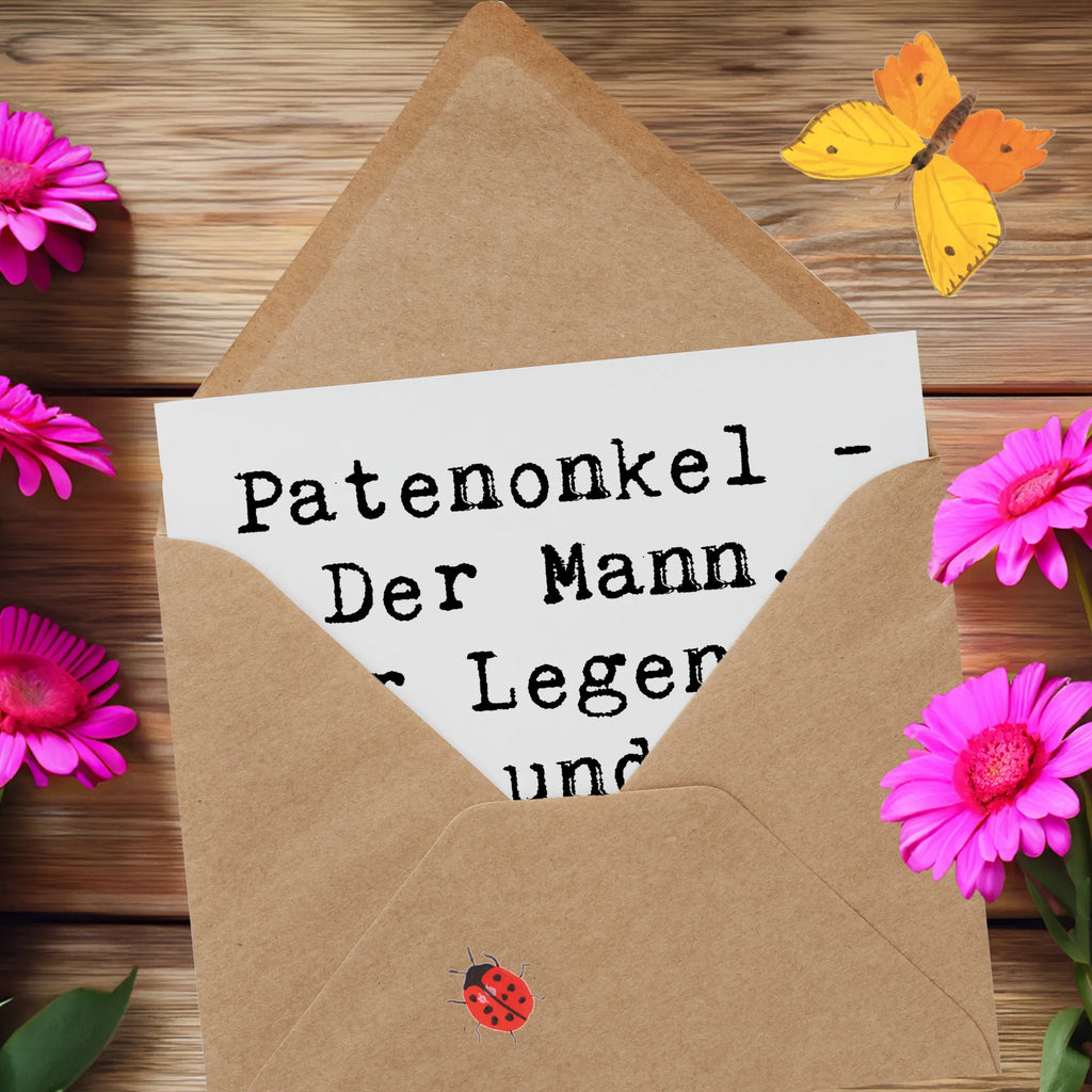 Deluxe Karte Spruch Patenonkel Geschenk Karte, Grußkarte, Klappkarte, Einladungskarte, Glückwunschkarte, Hochzeitskarte, Geburtstagskarte, Hochwertige Grußkarte, Hochwertige Klappkarte, Familie, Vatertag, Muttertag, Bruder, Schwester, Mama, Papa, Oma, Opa